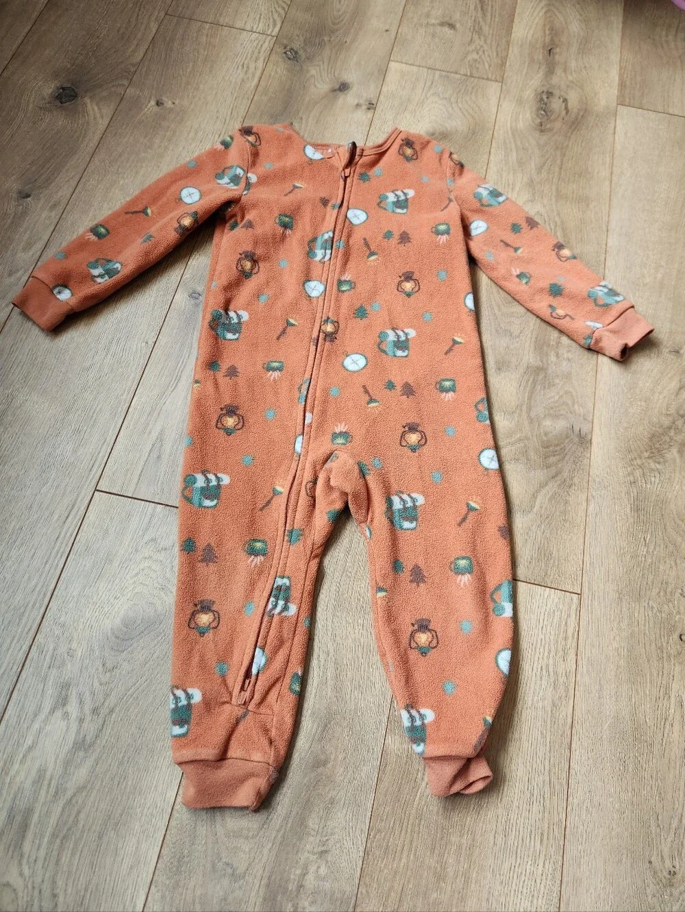 3t Fleece Camping Footless pajamas